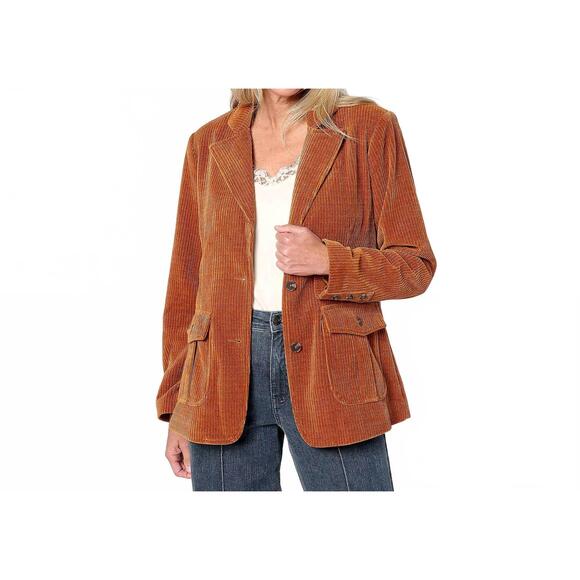 BY STACY LONDON Jackets & Blazers - NEW BY STACY LONDON button front stretch corduroy jacket in tobacco